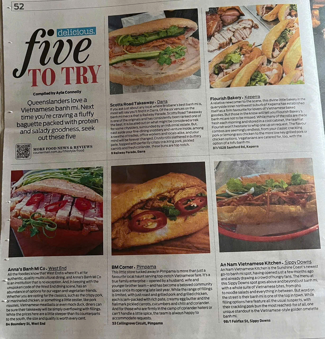 BMCorner Makes Sunday Mail’s Top 5 Banh Mi List in QLD
